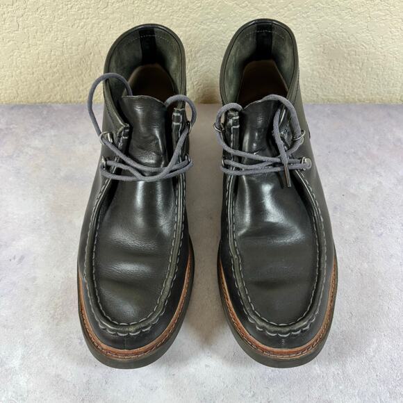 Clarks Trace Ramble Black Leather & Suede Heels Chukka Moc Toe Boots Mens 10.5M main image 11